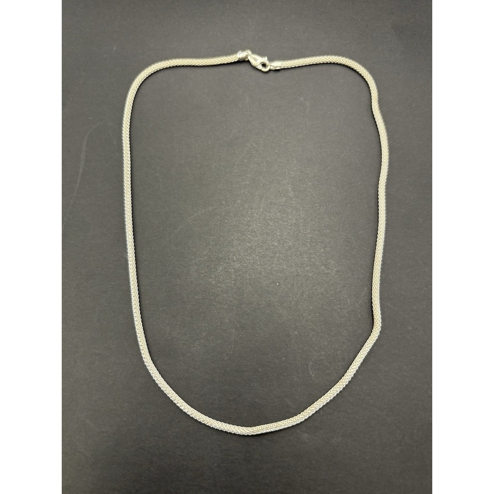 Vintage 18" Sterling Silver Mesh Chain Necklace 8 Grams 2.4MM G7 - Picture 4 of 9